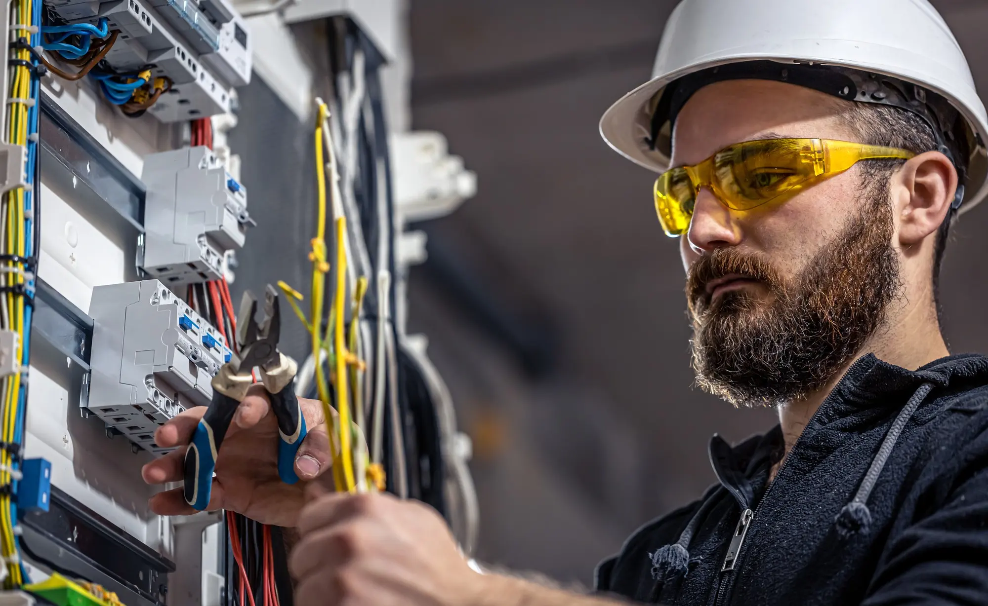 Electrician is working