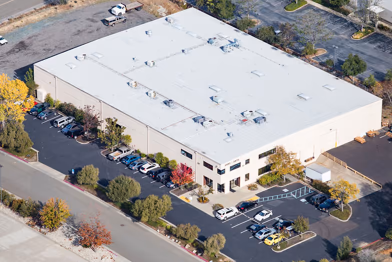 A birds eye shot of the Quality Metal Fabrication exterior