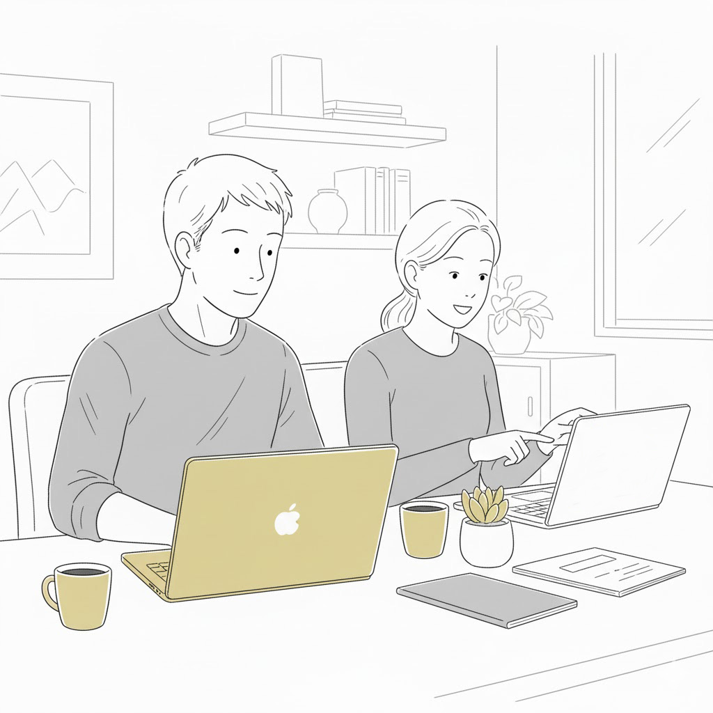 Two Marketing People Working Together
