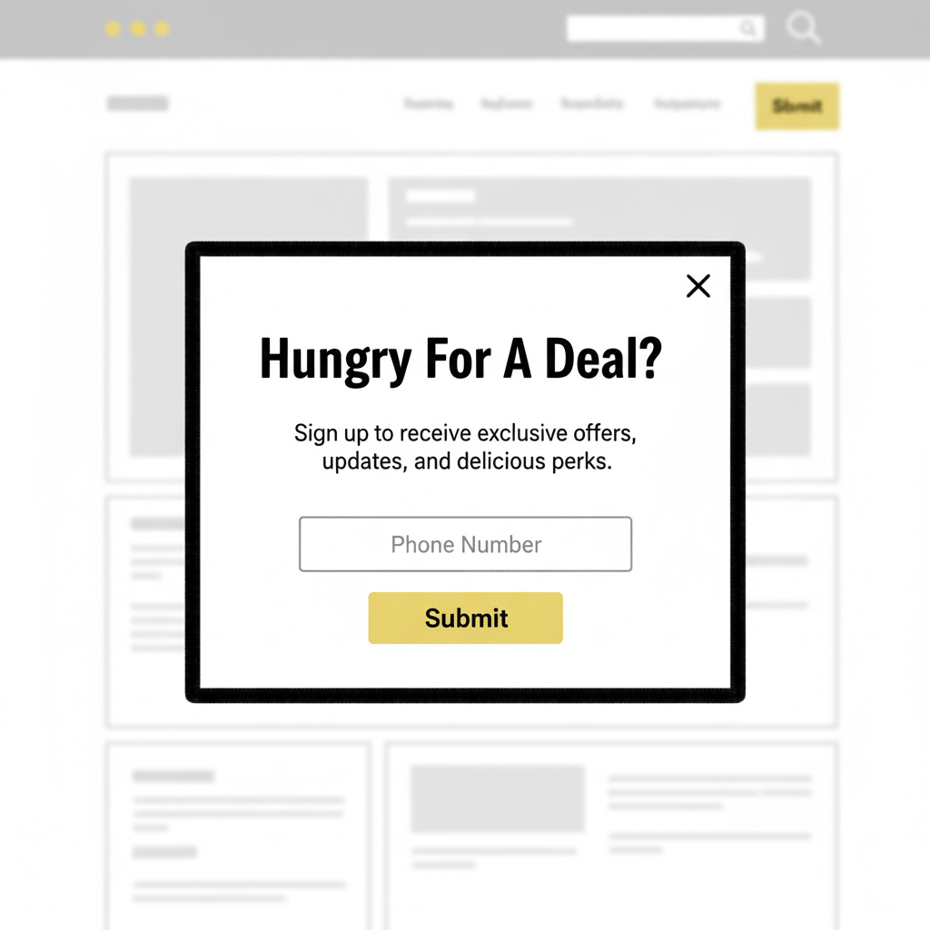 Example of a lead capture popup for websites