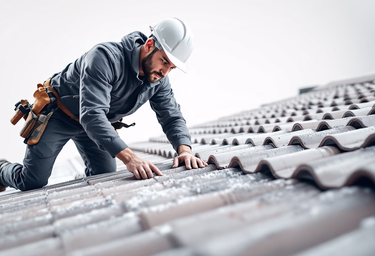 image of roofing contractor at work