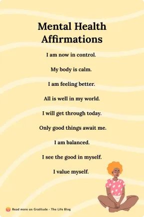 "Mental health affirmations poster"