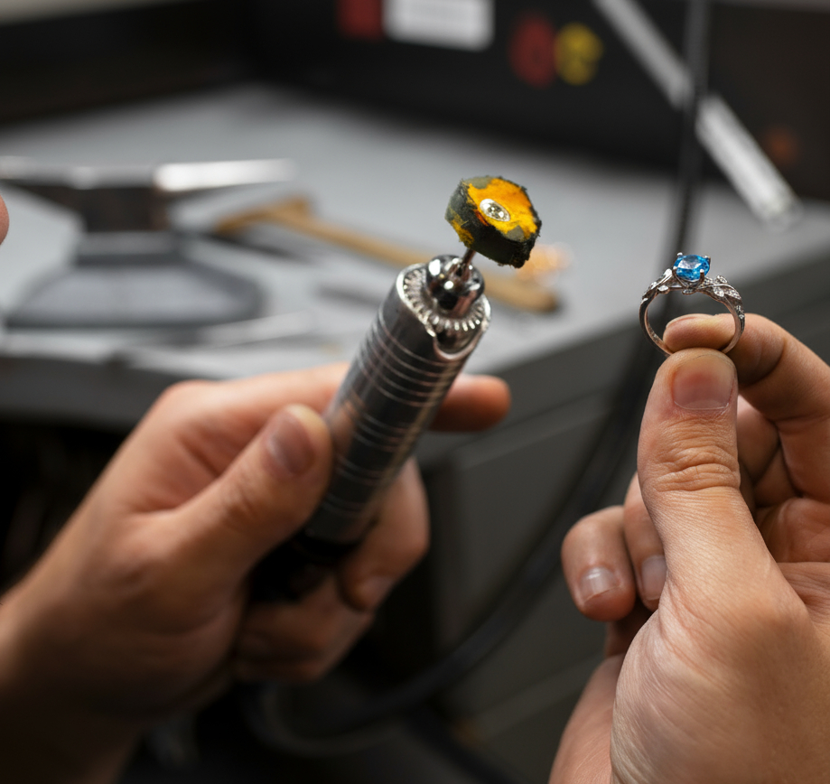 ვერცხლის ნიშნობის ბეჭდის გაპრიალების პროცედურა 