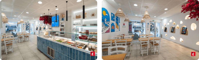 Bornes de commande installéesdans un magnifique décor mural chez Gyraya