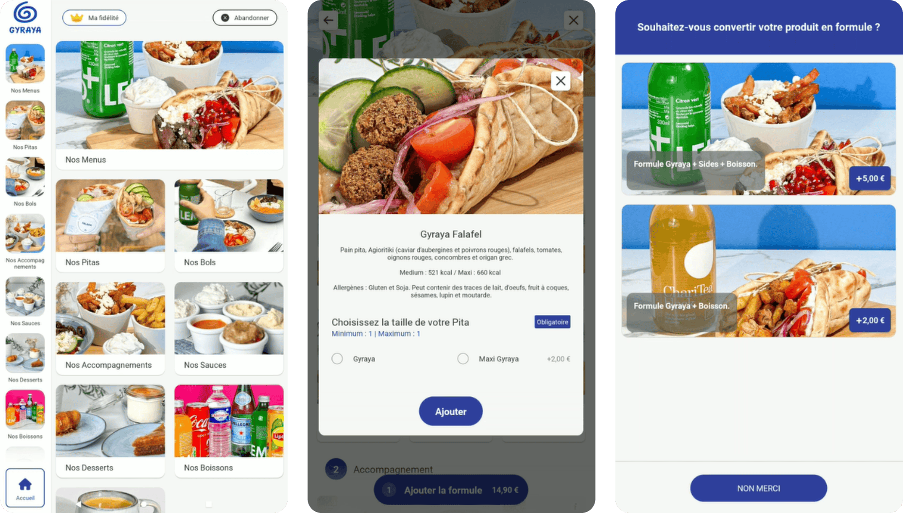 Menu personnalisée aux couleurs du restaurant Gyraya