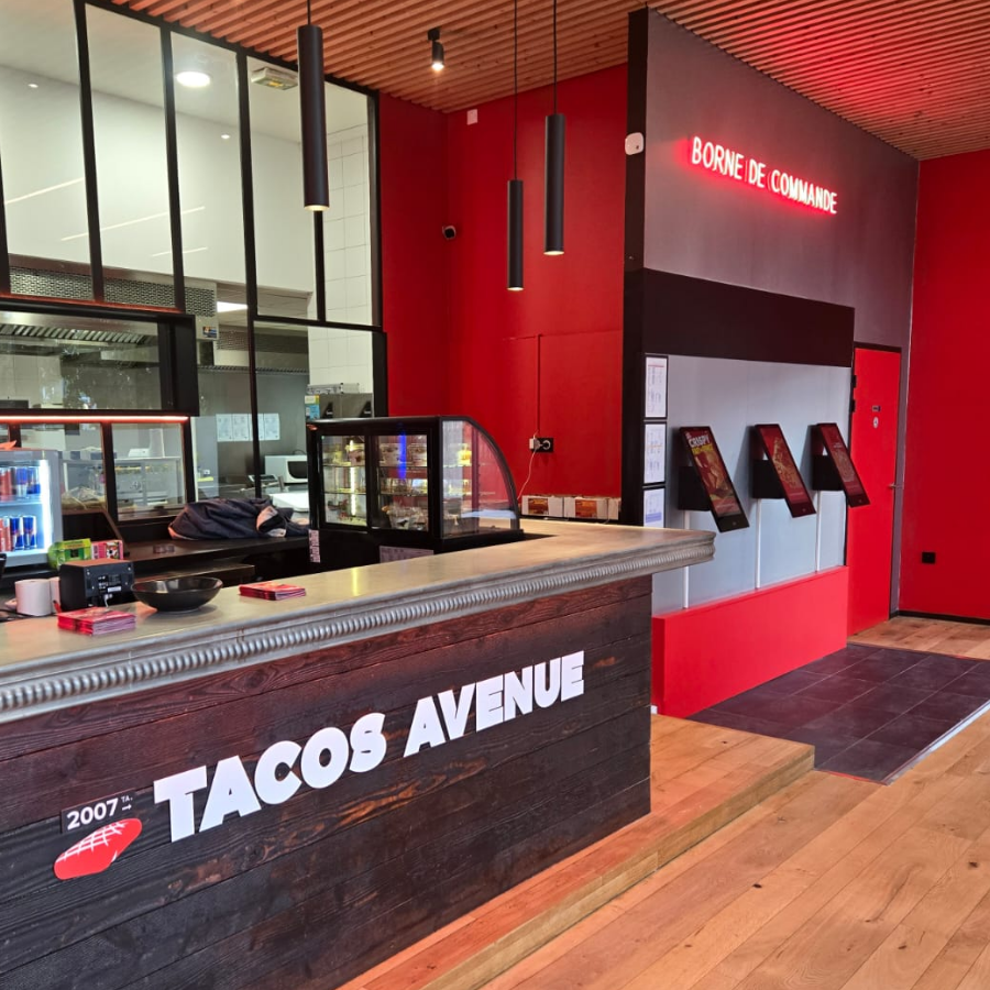 Bornes murales installées chez Tacos Avenue