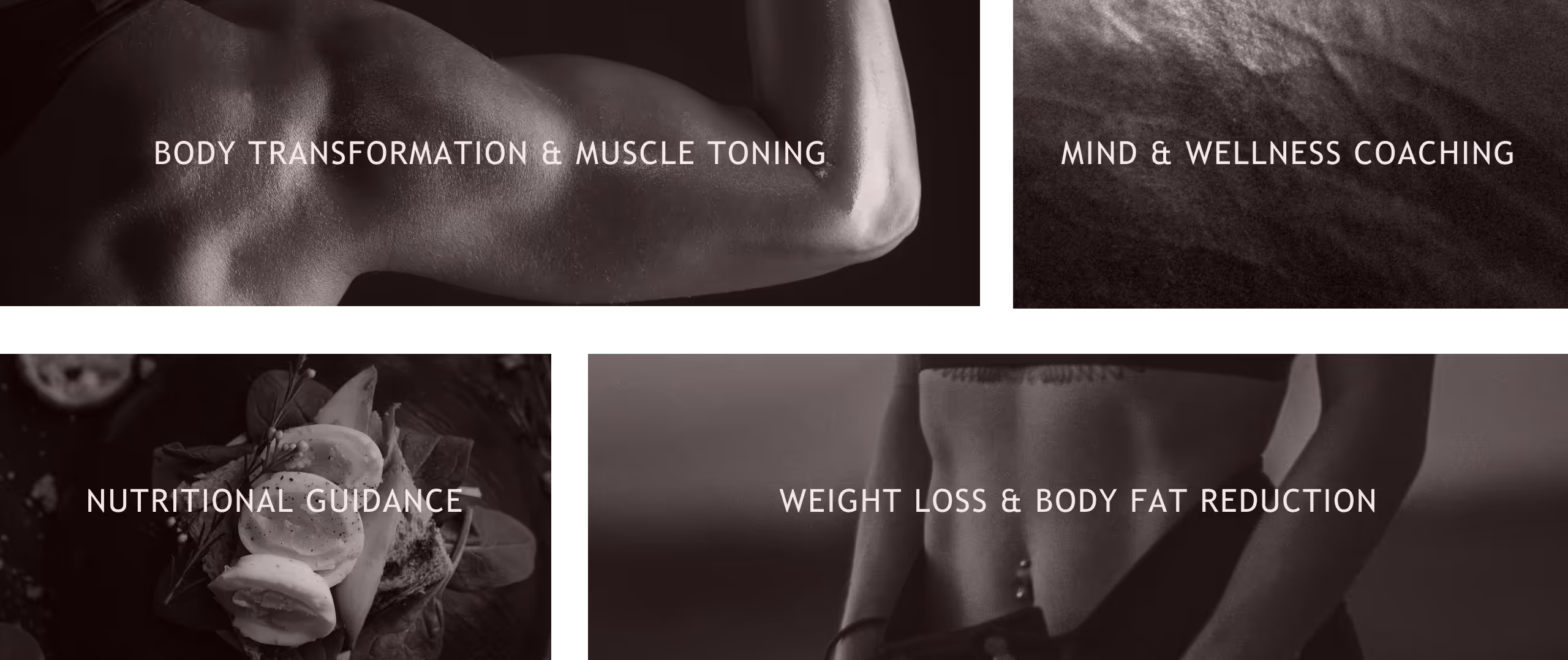 Body transformation & muscle toning, Mind & Wellness coaching, Nutritional Guidance, Weight loss & Body fat reduction