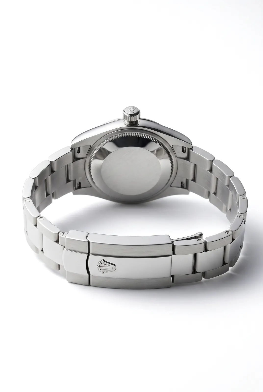 Vista trasera del Rolex Datejust 278240 en acero con brazalete Oyster y cierre desplegable, relojería alta gama.