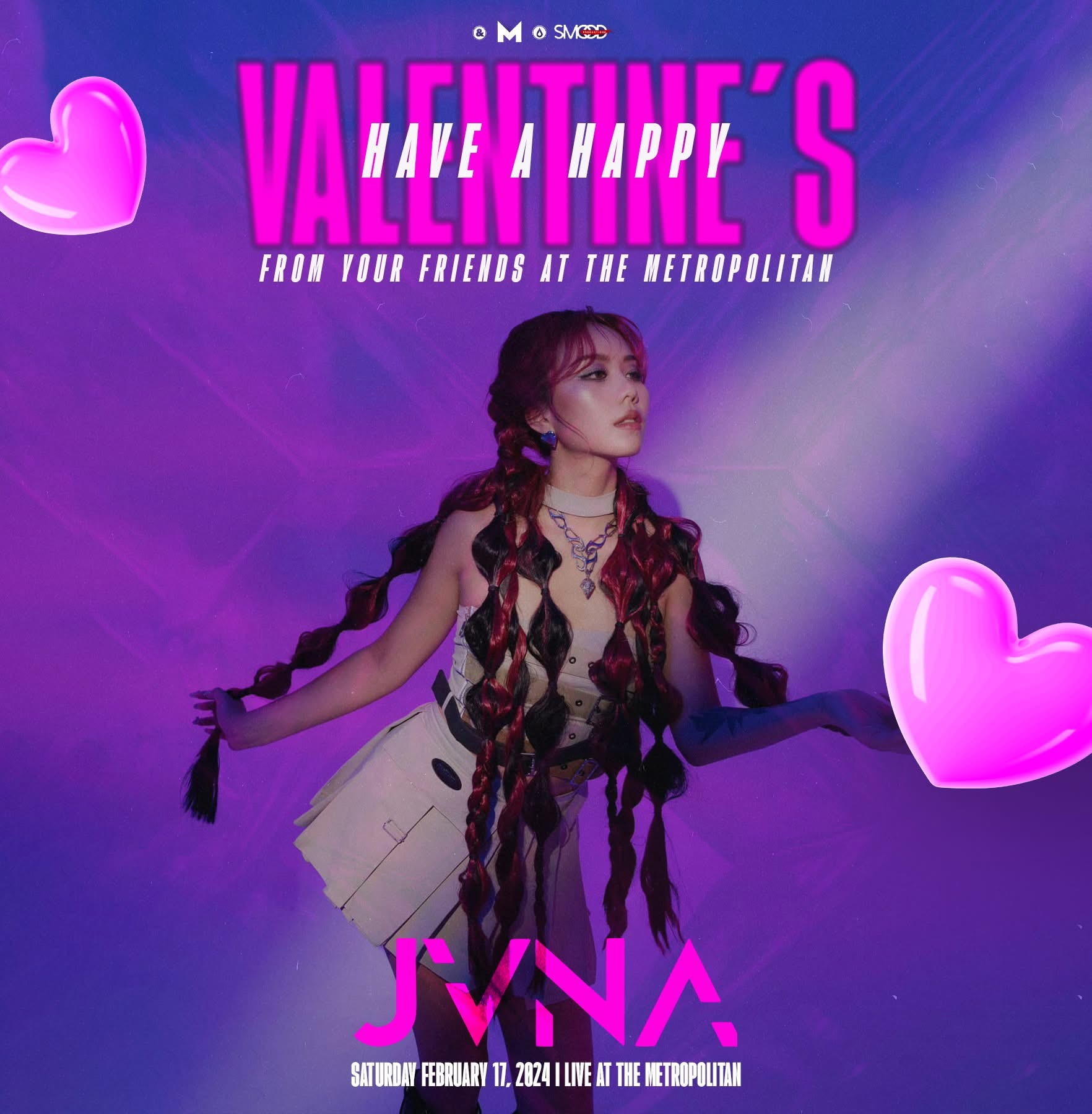 Jvna Valentine's event flyer