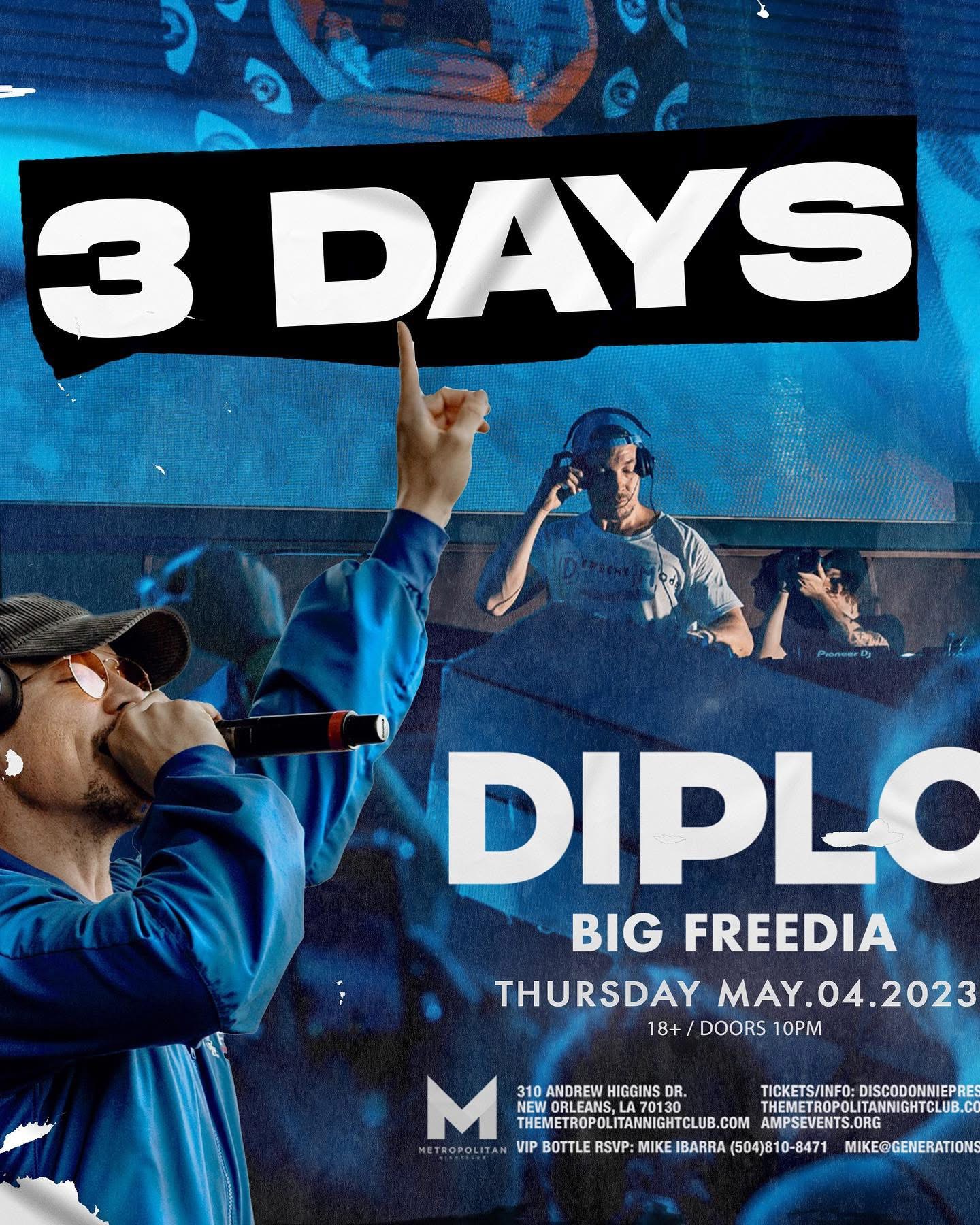 Diplo and Big Freedia event flyer