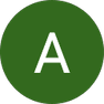 White letter A centered on a circular green background.