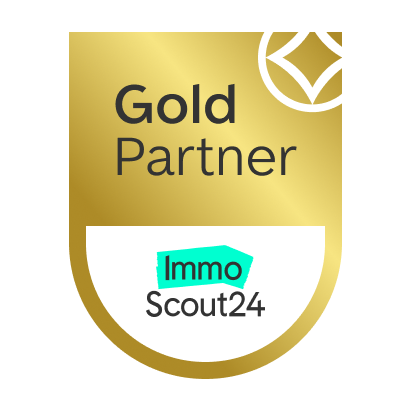 Gold Partner Grafiken von ImmobilienScout24 in elegantem Logo-Design