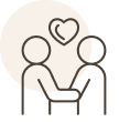 Icon of two people with heart symbolizing family therapy