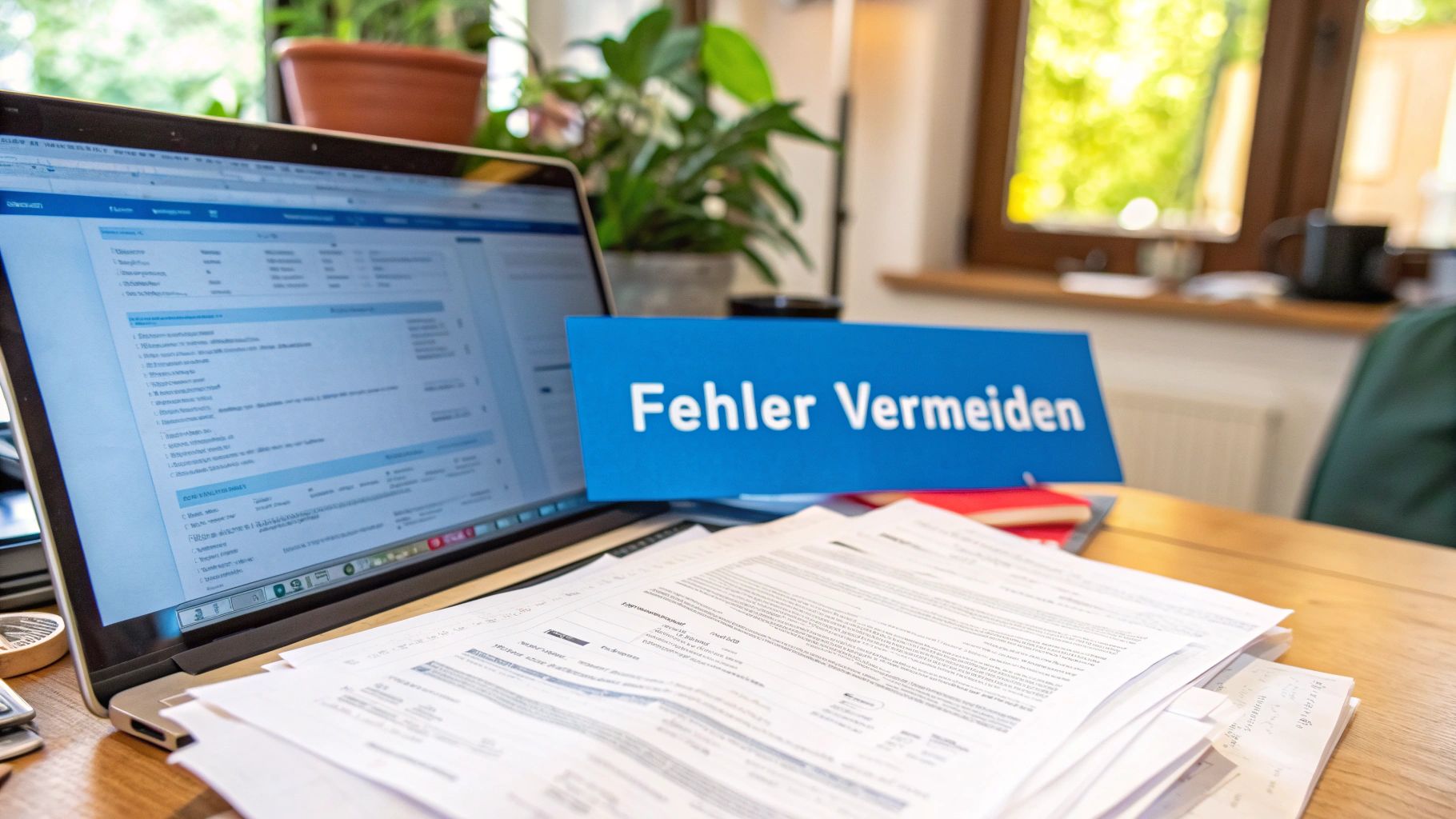 Eine Person blickt frustriert auf einen verschwommenen Scan auf einem Tablet, was auf einen häufigen Fehler hinweist.