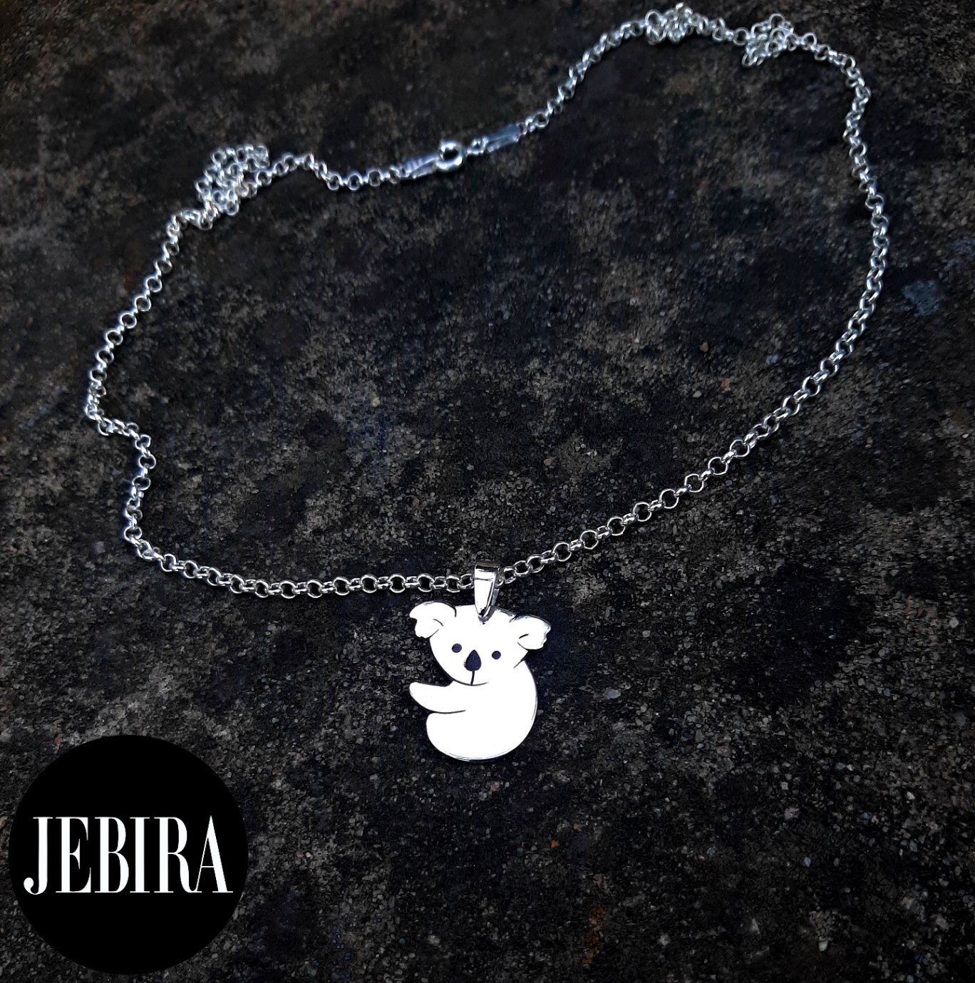 ვერცხლის სამკაული. ყელსაბამი კულონი კოალას გამოსახულებით, ქალბატონის ჯაჭვით