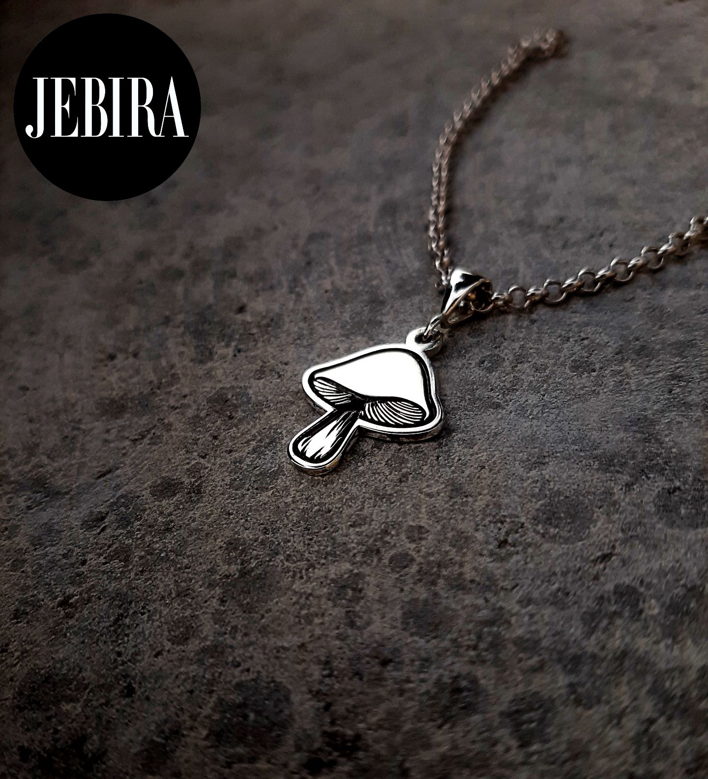 ვერცხლის სამკაული, ყელსაბამი კულონი სოკოს ფორმის და სოკოს ნახატით