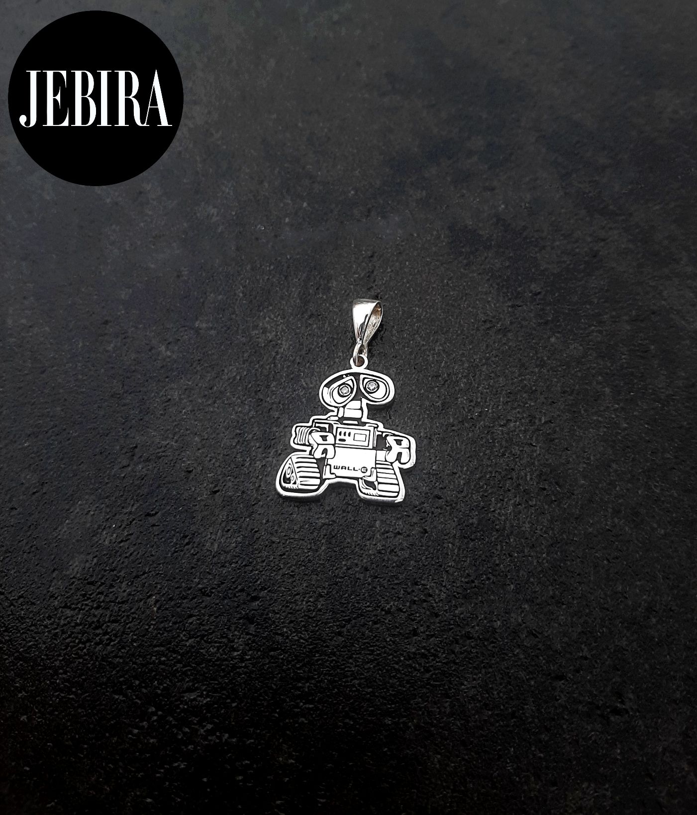 ვერცხლის სამკაული, მედალიონი ყელსაბამი კულონი ვოლლის ნახატით wall-e