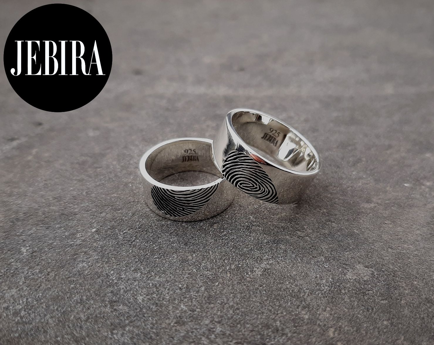 ვერცხლის სამკაული, წყვილი ვერცხლის ბეჭდები თითის ანაბეჭდებით