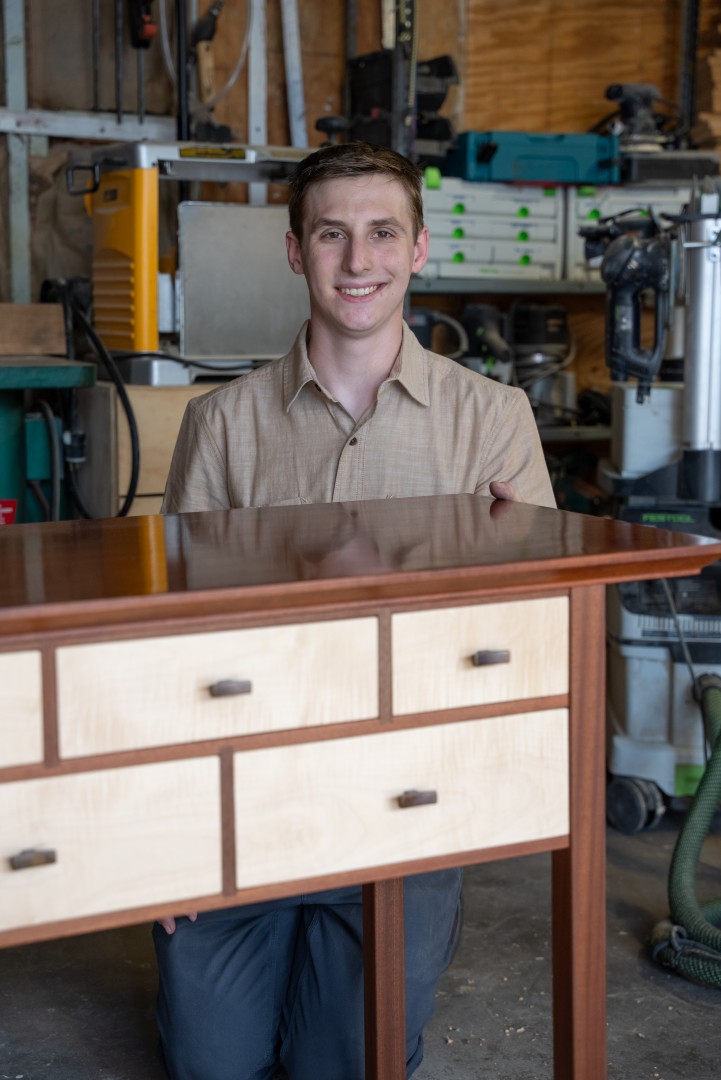 Dean Dauplaise with finished Hall Table