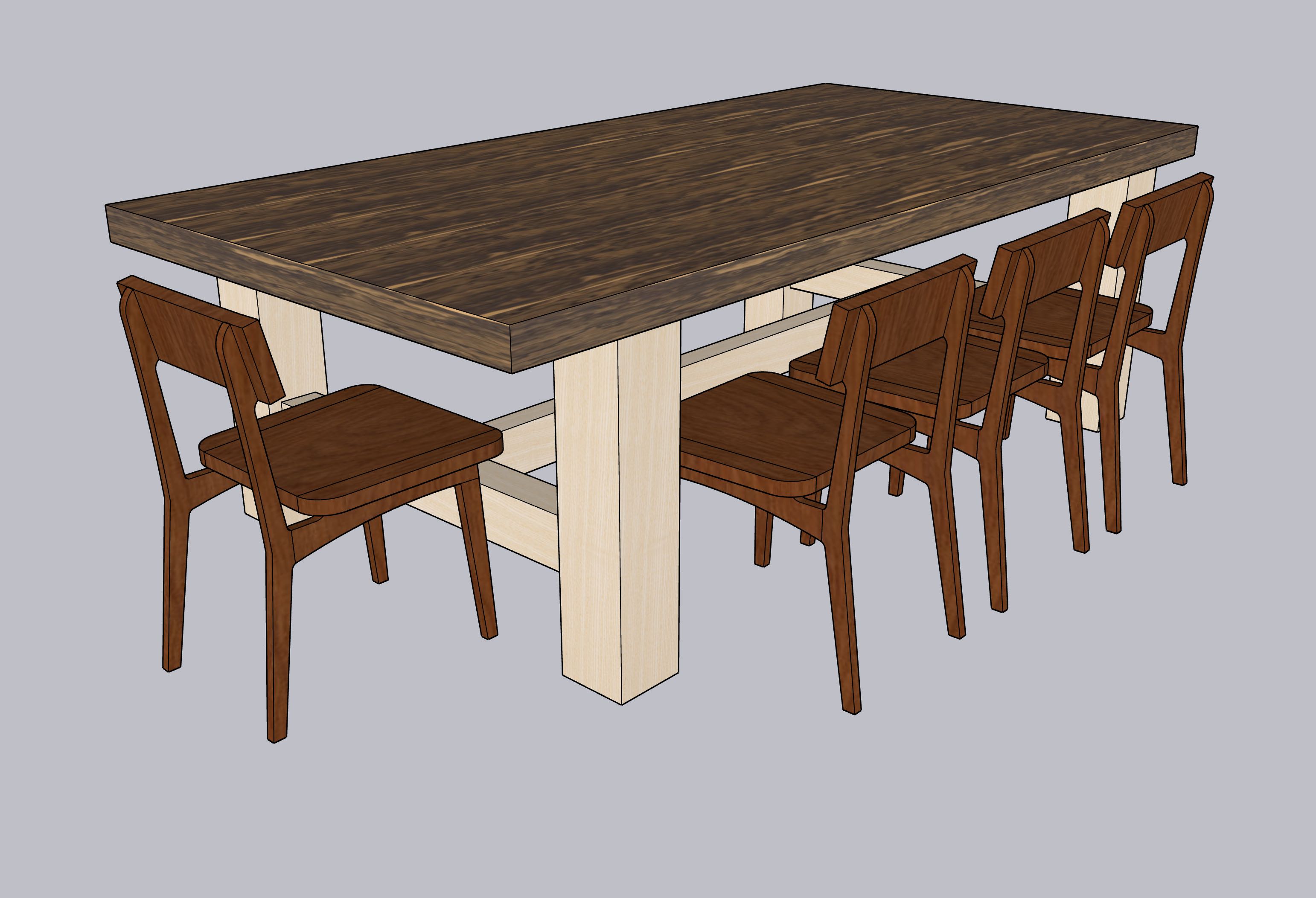 Wan Table Version 2 With Chairs
