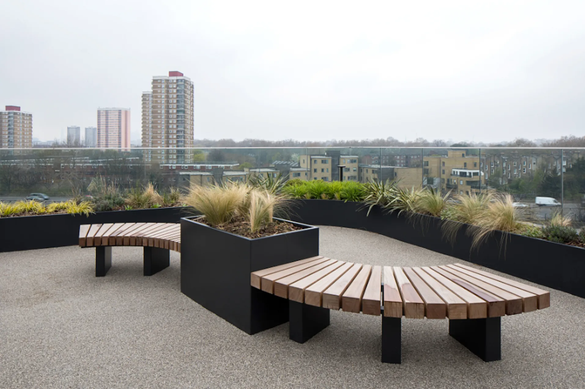 Furniture on roof terrace