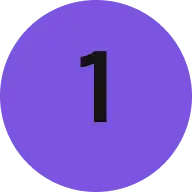 Black number 1 centered inside a purple circle.