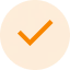 Orange circle with a downward-pointing triangle cut out at the top center.