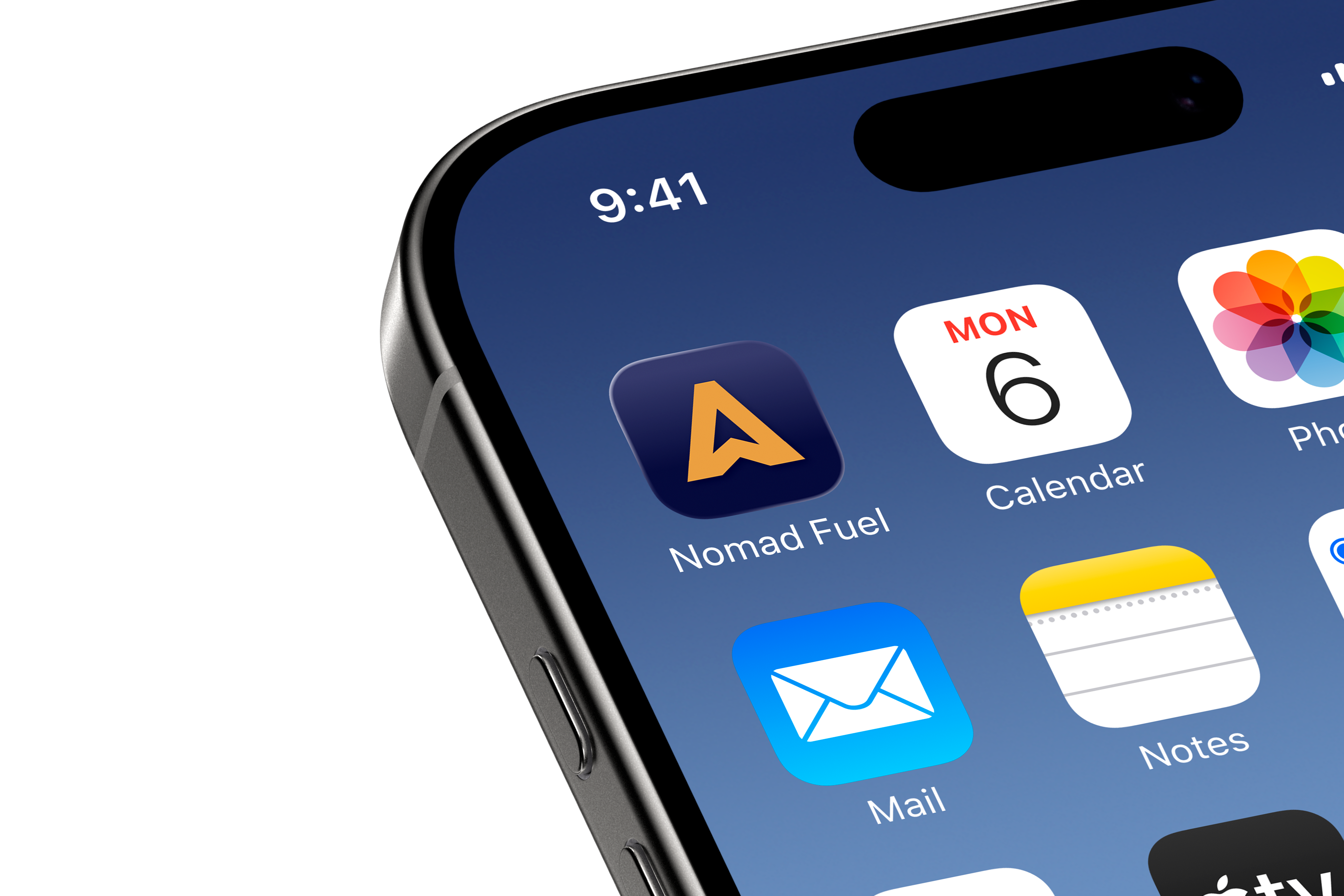 Nomad Fuel app on an iPhone