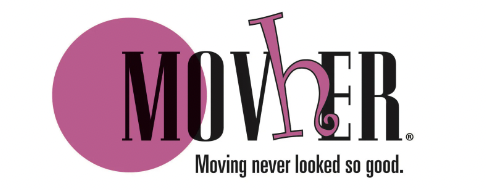 Logo for Mover with a stylized 'h' incorporated into the word and the slogan 'Moving never looked so good.'