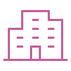 Icon of a pink apartment building with multiple windows and a door.