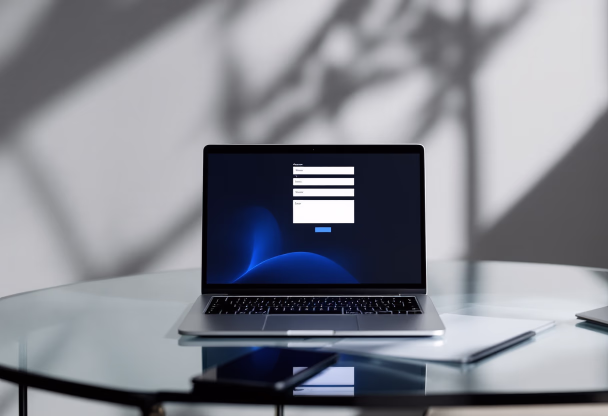 image of a contact form on a screen (for an ai biotech company)