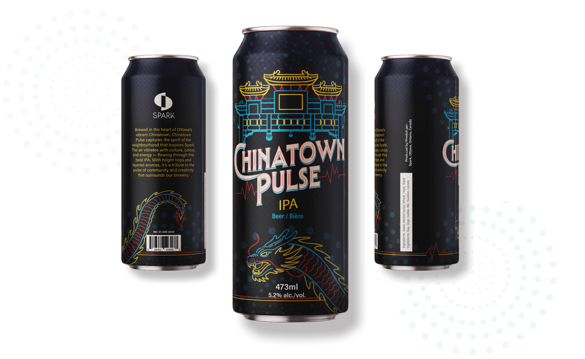 Grid of 30 black and white Asian Dragon logo sketches featuring various dragon illustrations, stylized text, chopsticks, and bowls.