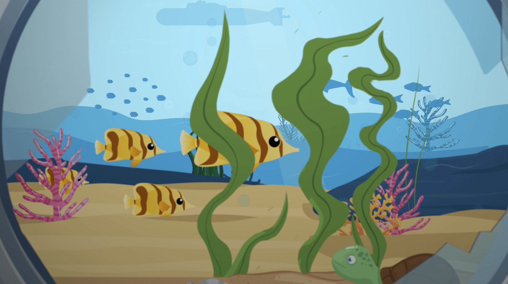 Underwater scene - Screenshot of the linked video.
