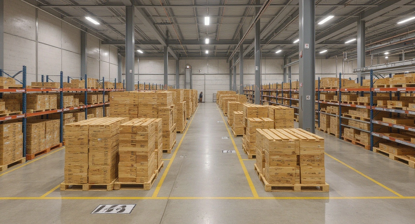 Supply chain distribution center with GMA standard compliant pallets ensuring seamless operations and compatibility#1.9