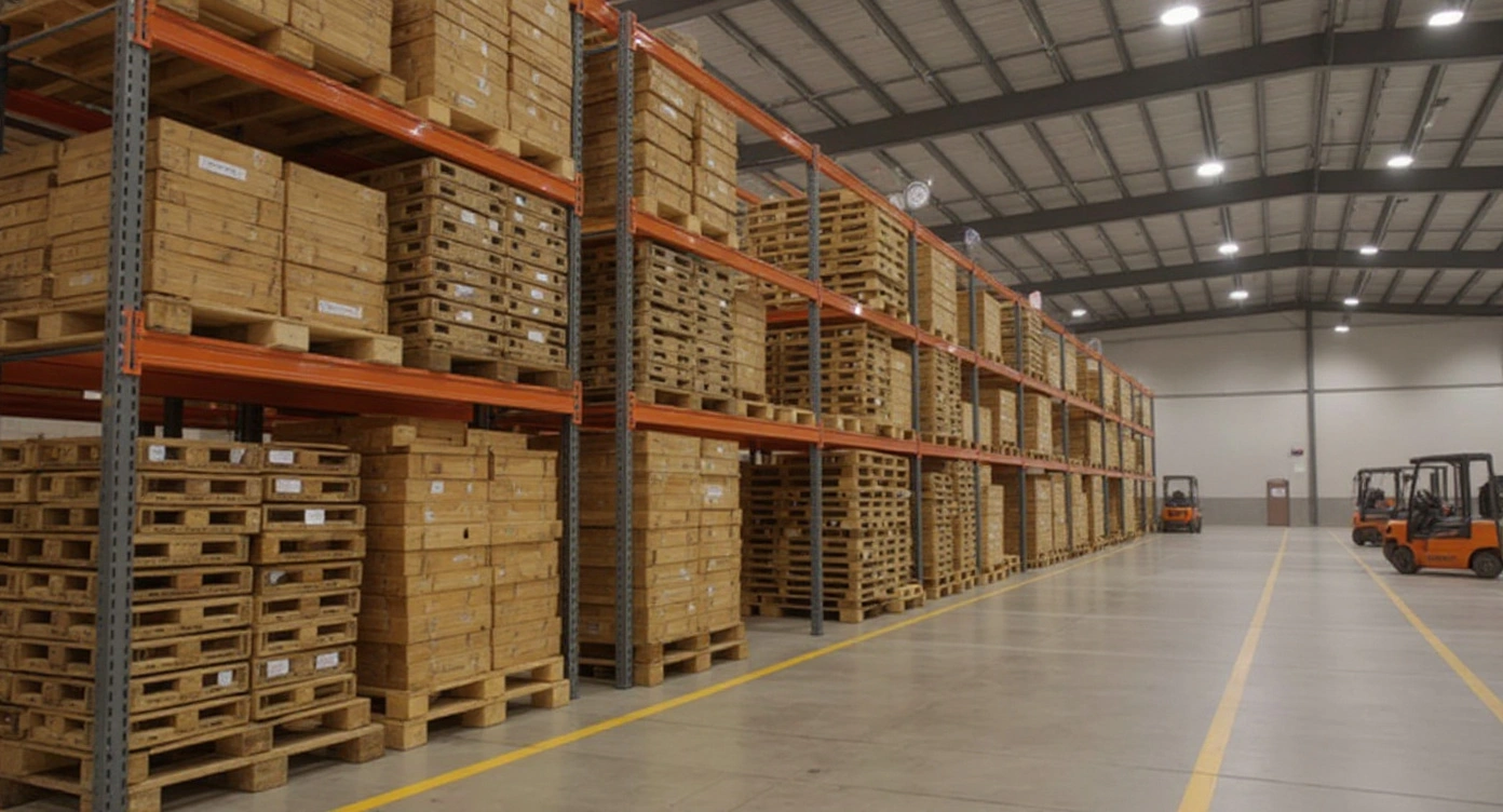 Long-term storage facility with pallets maintaining structural integrity over time#1.9