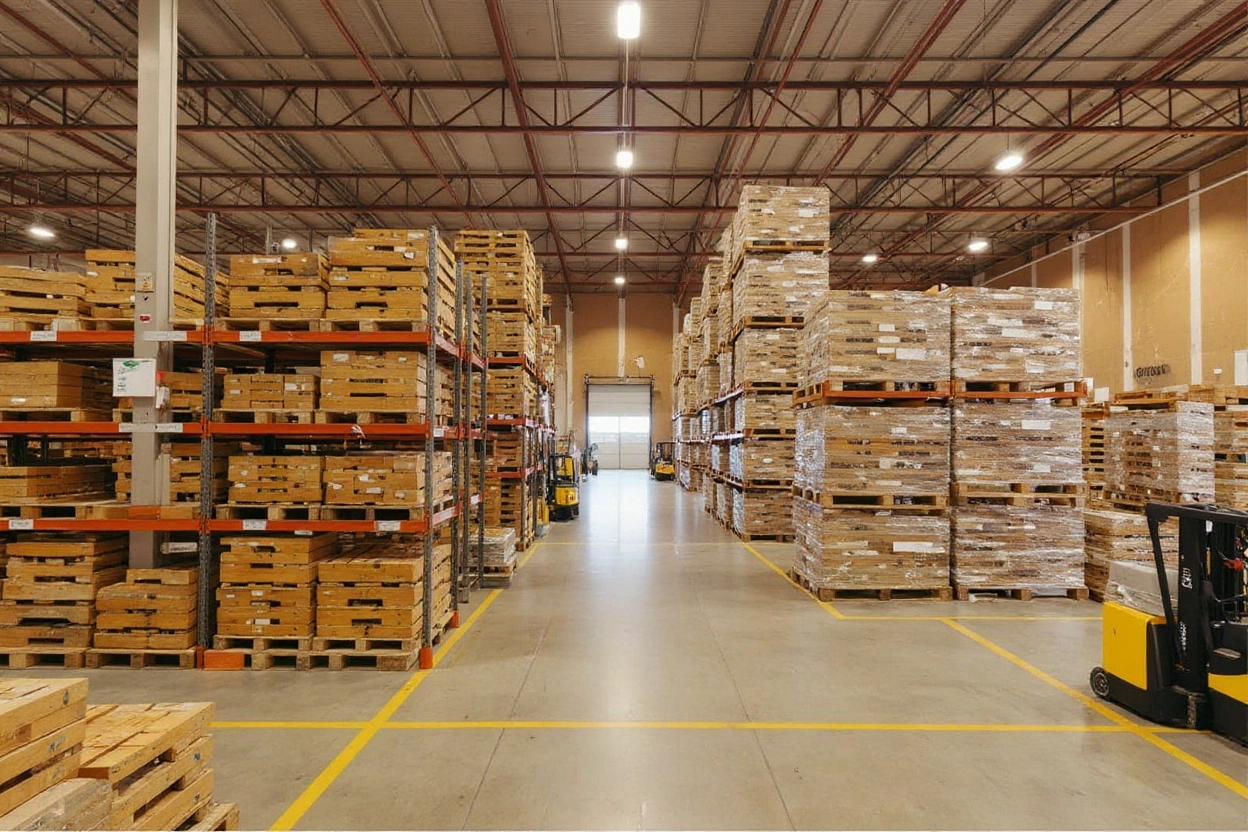 Retail distribution center with systematic pallet organization#1.5