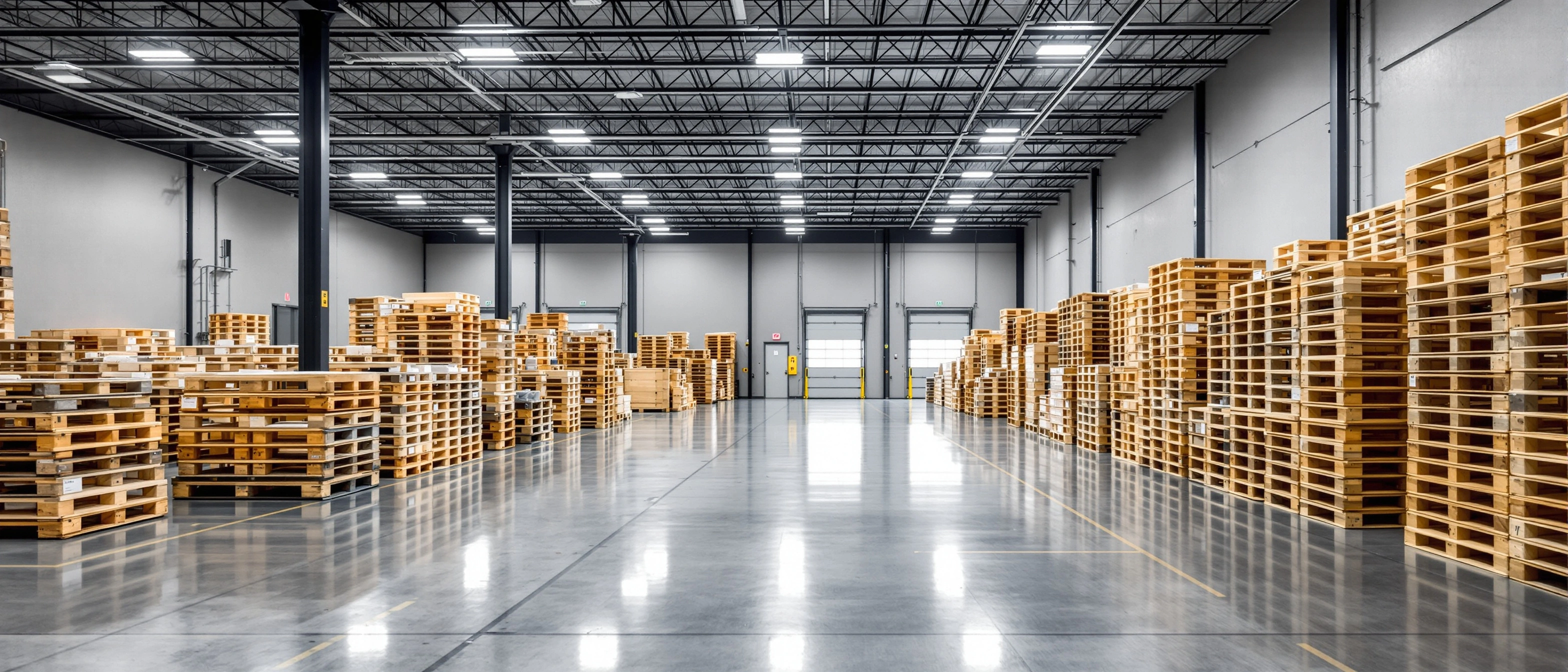 Retail store receiving area with pallets for product display and storage#16.9