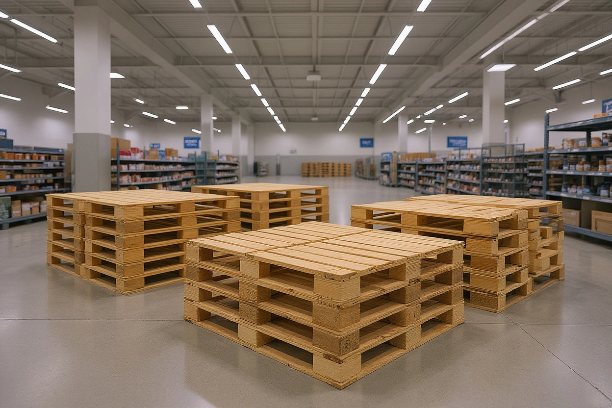 Retail distribution center with display-quality pallets for customer-facing environments#1.6