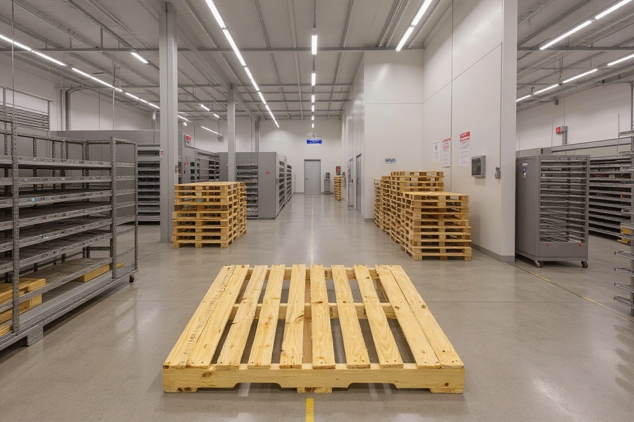 Food and beverage industry warehouse with GMA compliant pallets for hygiene standards#1.6