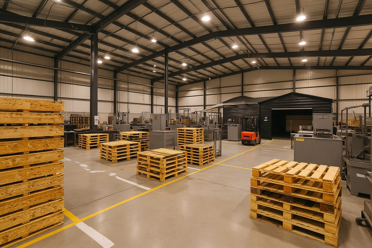 Manufacturing facilities using pallets for material handling and production logistics#1.5