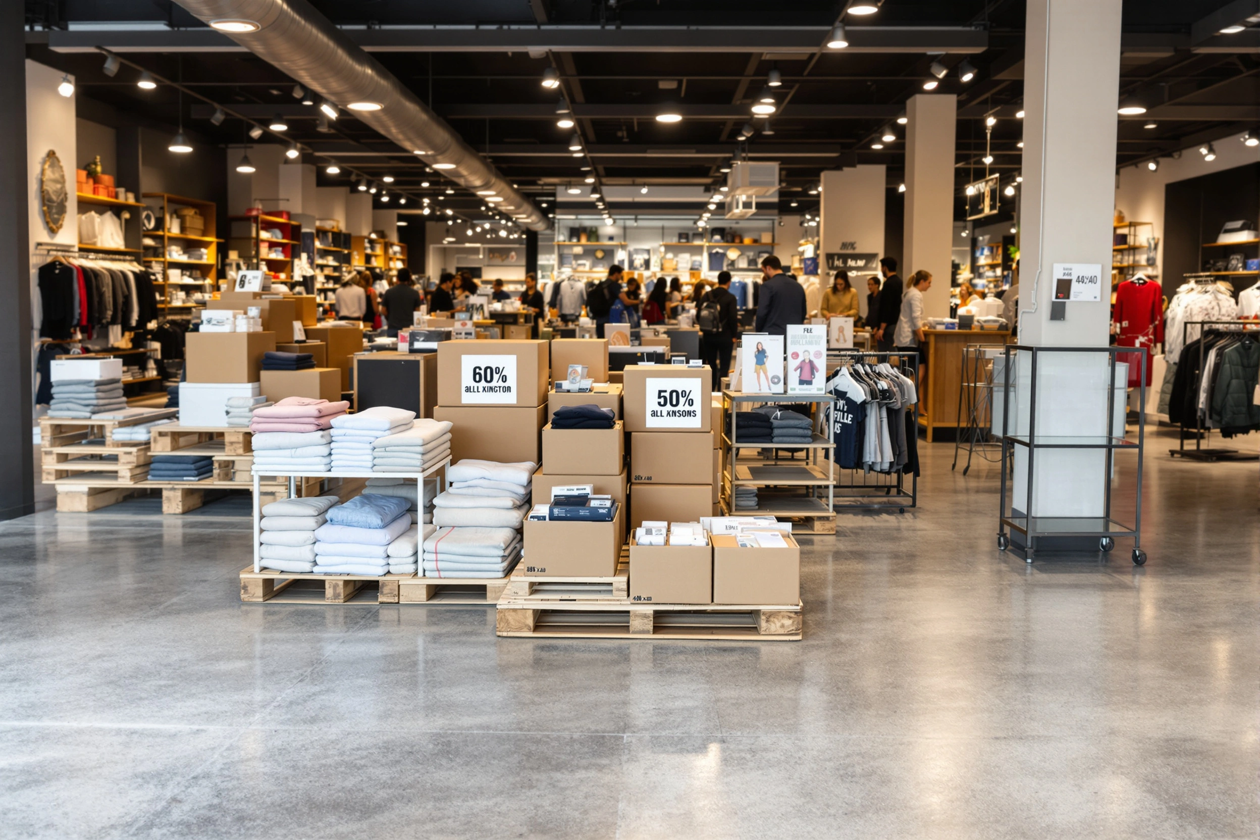 Retail stores using display pallets for merchandise presentation and storage#1.5
