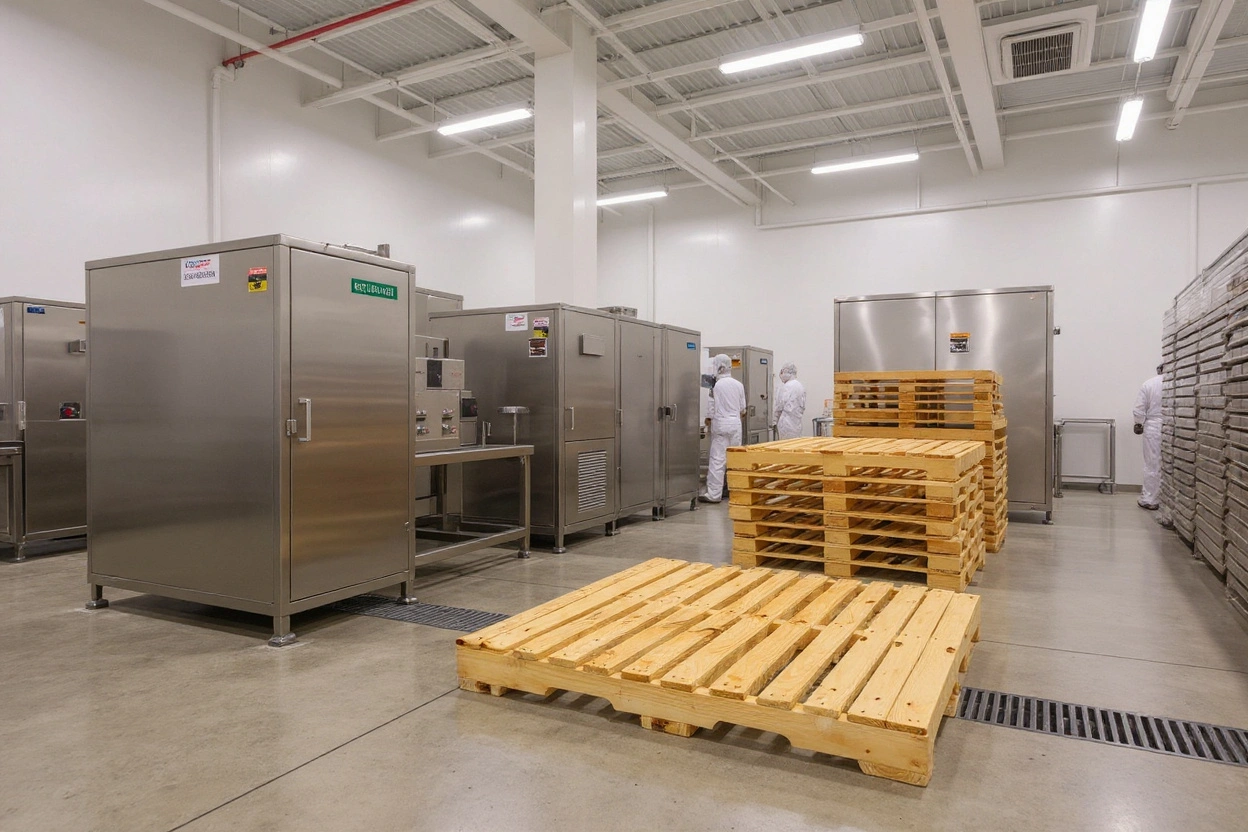 Food and beverage industry pallet handling with premium hygiene standards and GMA compliance#1.5