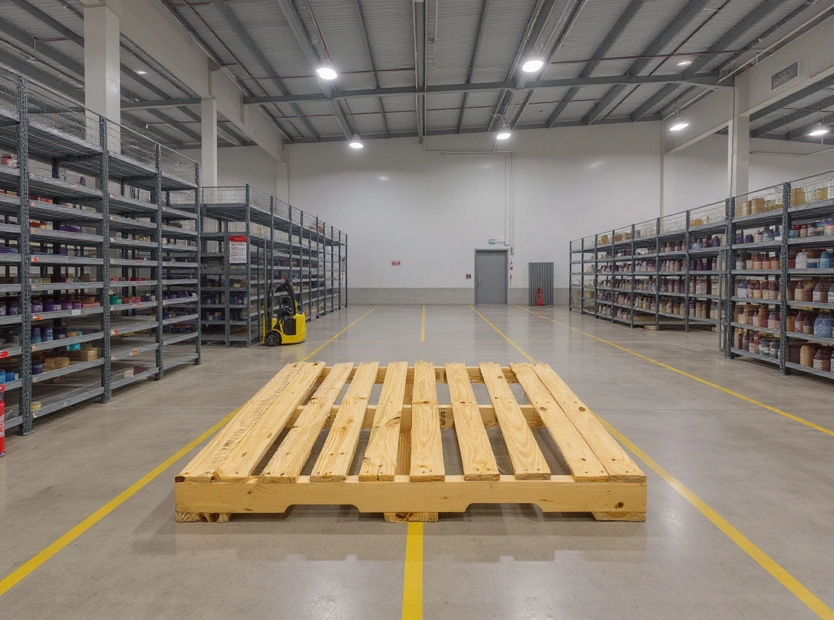 Food and beverage warehouse with GMA compliant pallets for hygienic storage and transportation#1.3