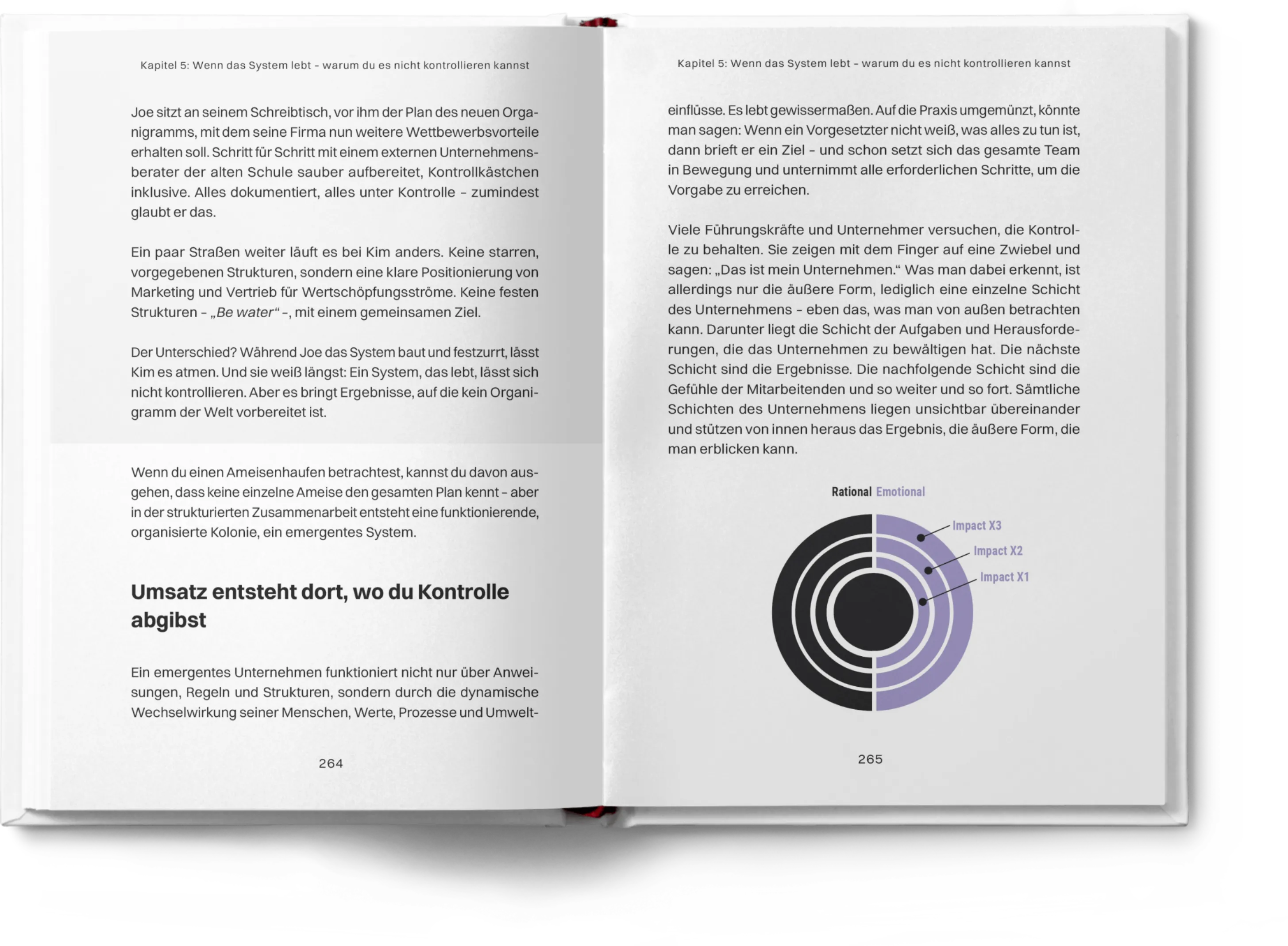 Aufgeschlagenes Buch, Auszug aus einem Kapitel, aus dem Buch Think Marketing Revenue