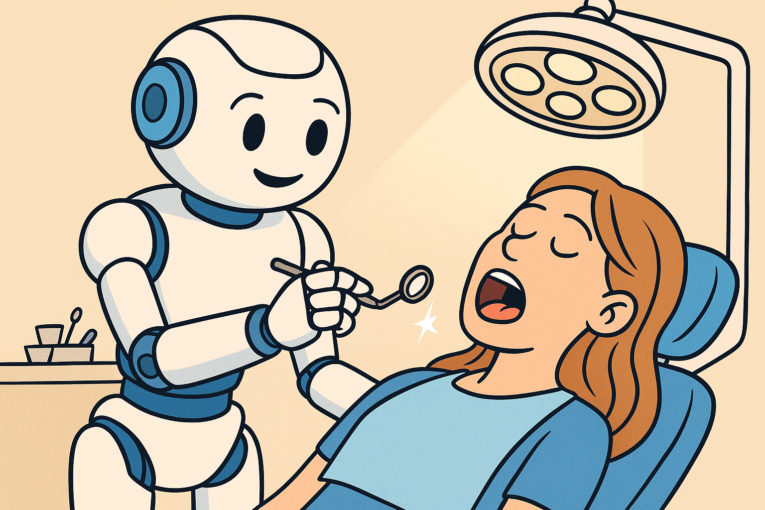 AI dental performing dental check up