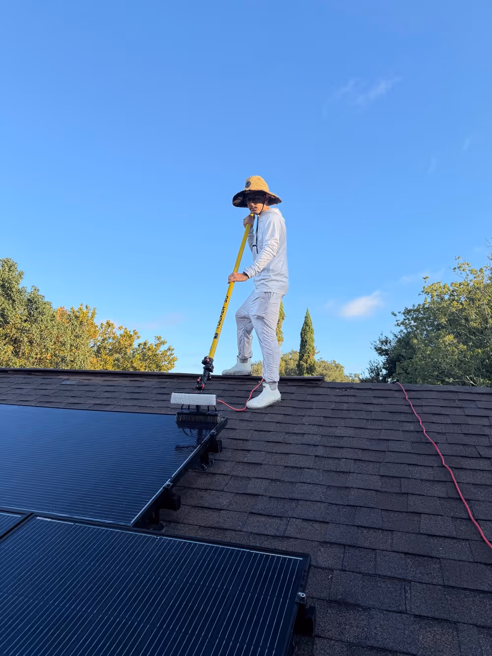 Solar Panel washing by Pressure Washing Guys