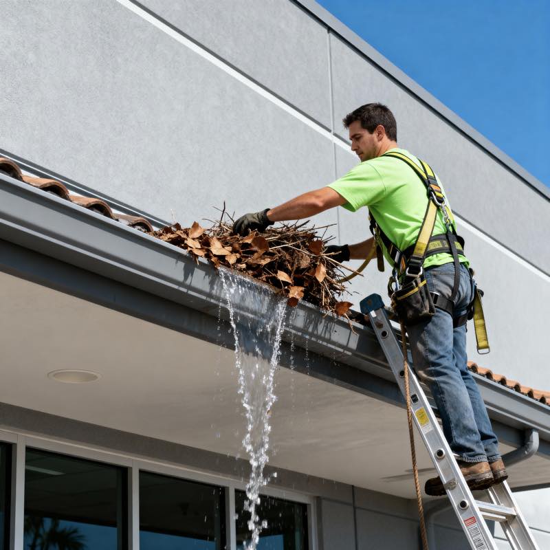 commercial gutter cleaning in Orlando by Pressure Washing Guys