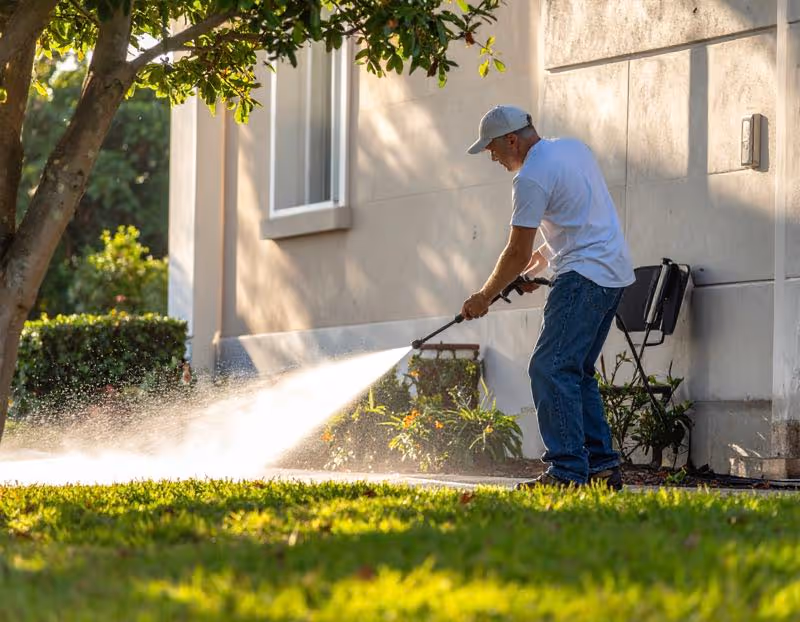 residential pressure washing job in orlando