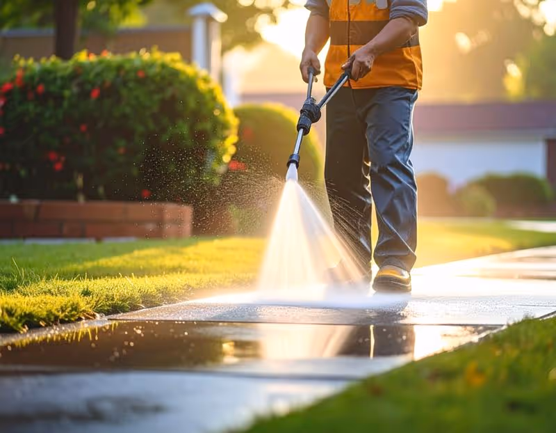 driveway pressure washing job by Pressure Washing Guys