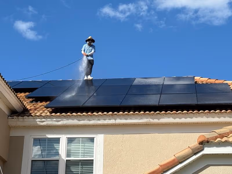 Solar Panel Pressure Washing of an Orlando Residence